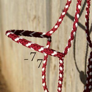 Handmade Braided Paracord Horse Loping Halter Hackamore - Yacht Rope Split Reins